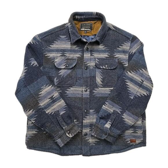 Jachs New York Mens Blue Aztec Shacket Sz XXL Western Wool Jacket Cowboy Outdoor - Picture 1 of 9